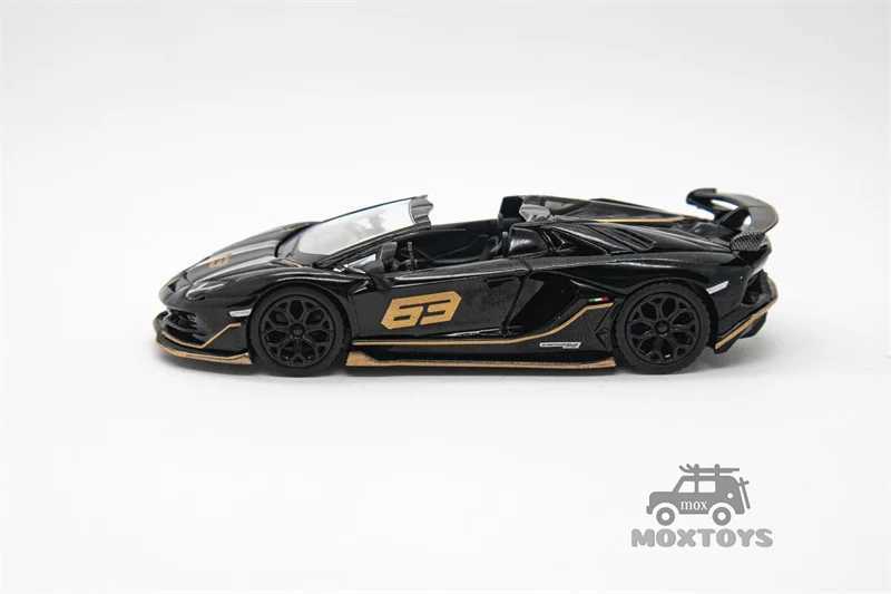 MINI GT 1 64 Aventador SVJ 63 Roadster Nero Aldebaran Black LHD Diecast Model Car X250125