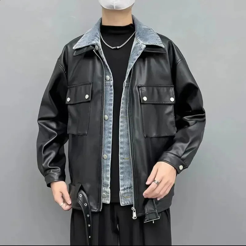 Man Coat Leather In Spring Autumn Jacket for Men Harajuku Joker Clothes Offer Casual Trendy Korean Reviews Many Deals 250110Z