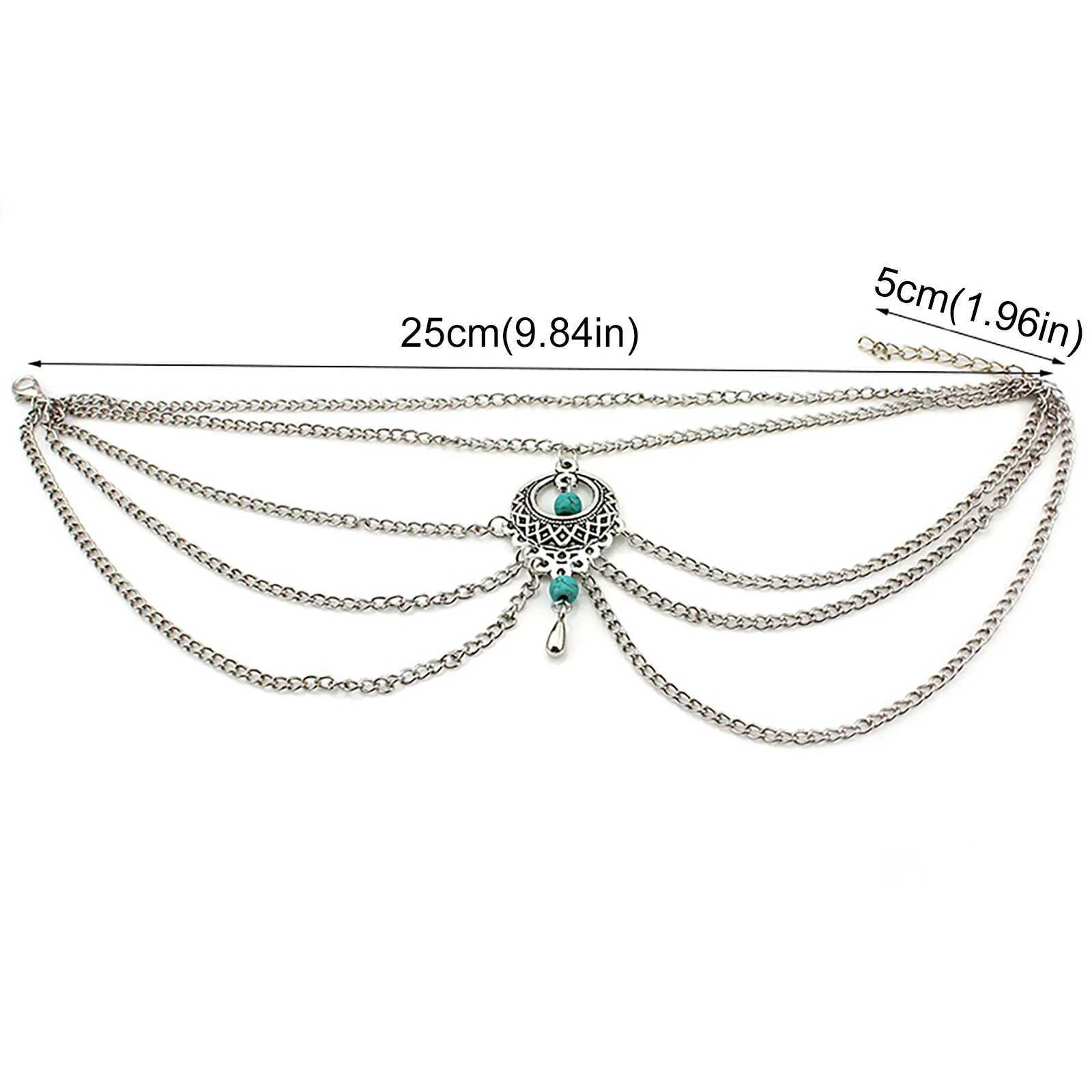 WomenS Anklet Initial Beach Bracelet Ornament Foot Ethnic Metal Turquoise Handmade Set Alloy Ornament Chaine Cheville FemmeXJ250121