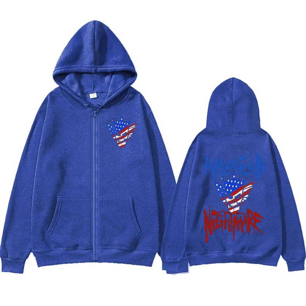 Cody Rhodes American Nightmare Zipper Hoodie Mens Harajuku Hip Hop Retro Jacket Sweater Casual Wool Zipper Hoodie X250125