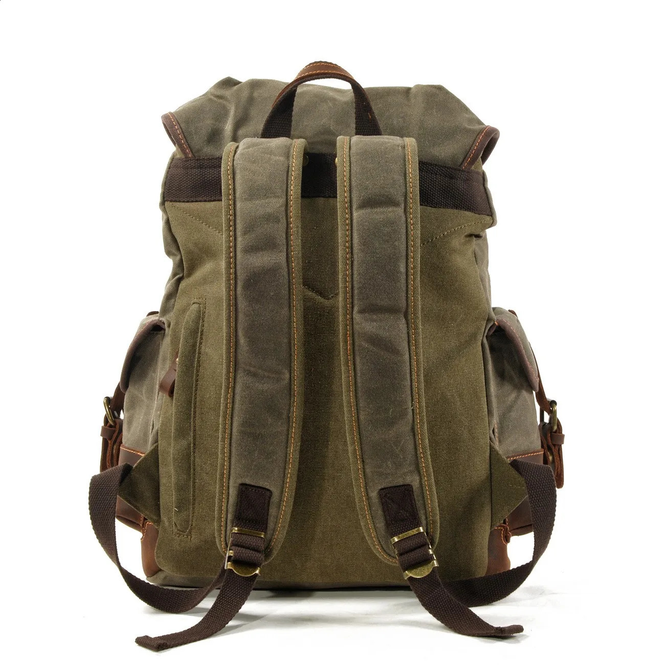 Outdoor retro backpack Leisure student backpack Large capacity travel backpack canvas patchwork leather hiking bag 250120