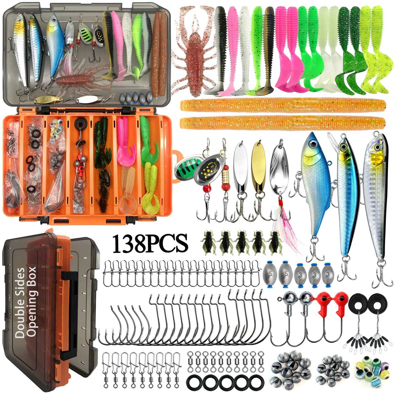 26/30/258/138/139pcs Fishing Lures Set Soft Hard Baits Metal Jig Spoon Gear Layered For Bass Pike Crankbait Tackle AccessoriesXJ250122