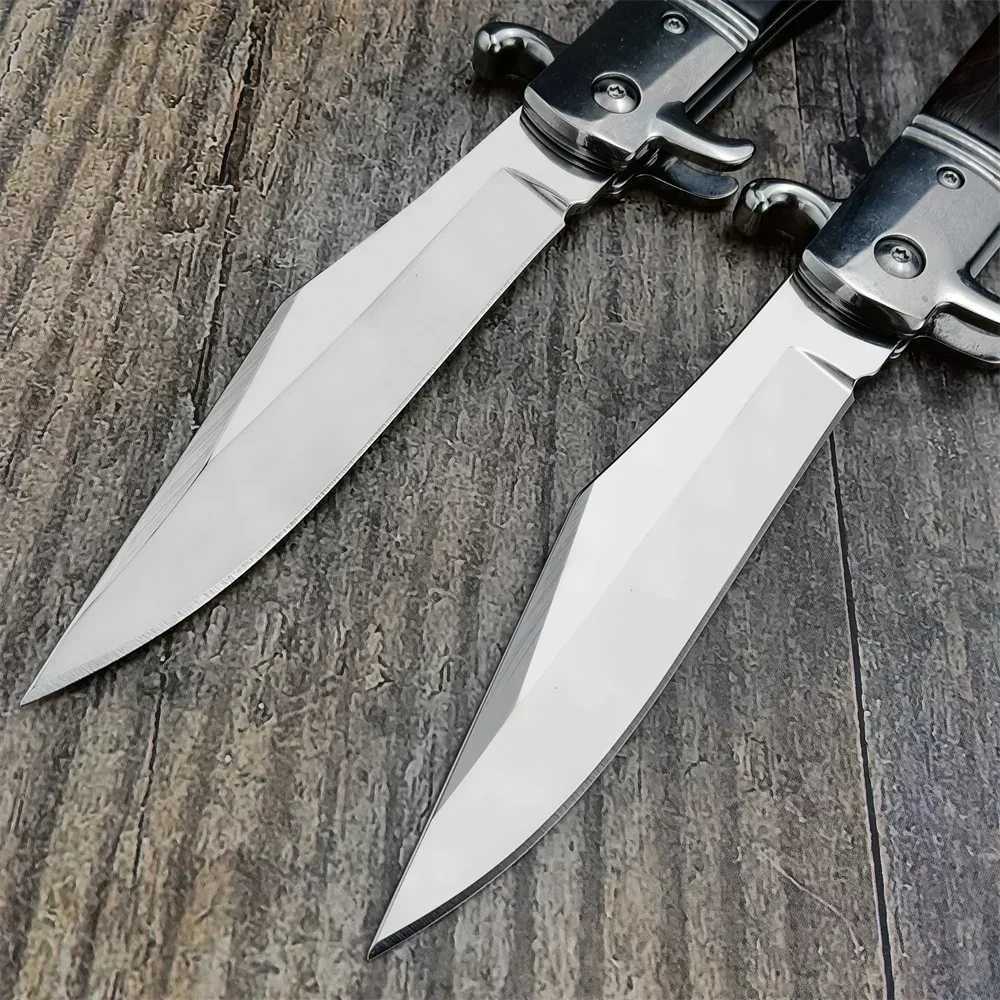 New Russian Finka NKVD KGB Assist Folding Knife Outdoor Survival Tool 440C Blade Wood Hand Tacitcal Hunting Knives MilitaryXJ250118