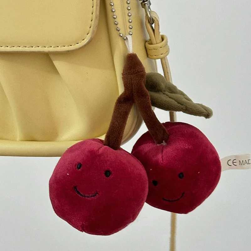 Cartoon Plush Cherry Charm Handbag Pendant Keychain For Womens Cherry Cute Bag Ornament Accories Backpack Decoration GiftsXJ250116