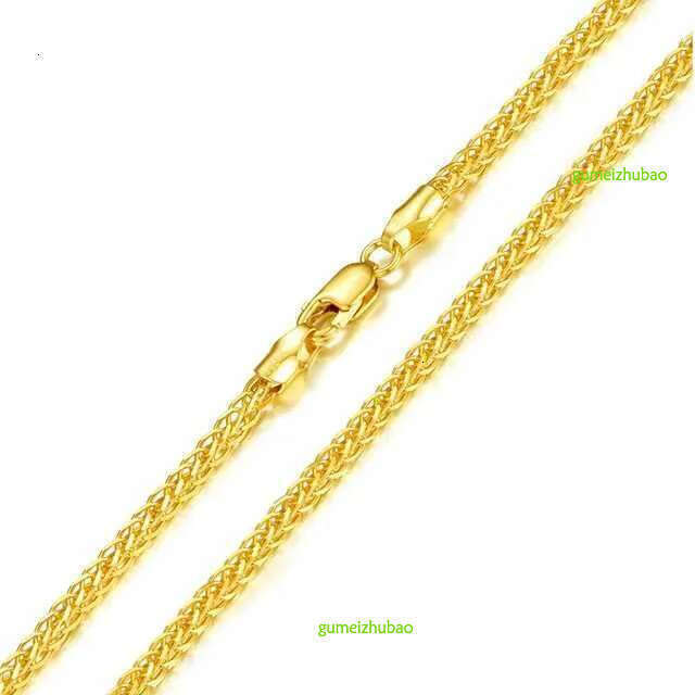 Pendant Necklaces Xiy Bulk Sale Trendy new design Pure real Chn chain Clavicle solid Yellow Gold Chain