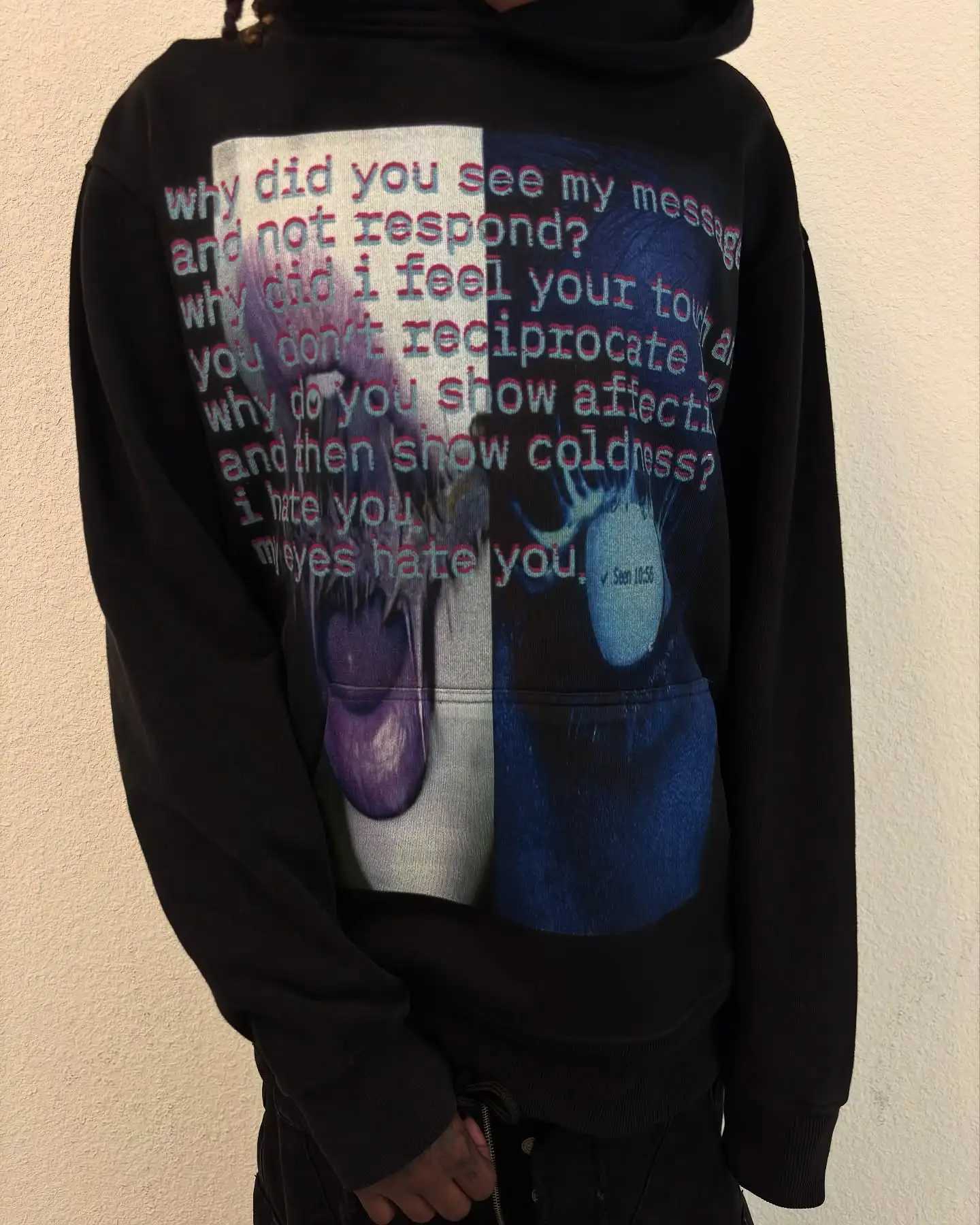 Harajuku Thickened Hip Hop Affection Hoodie Oversized Y2k Goth Hoodies Women Streetwear Tops Sweatshirt Grunge Men Clothing X250125