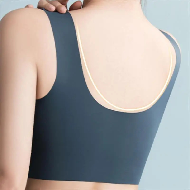 Womens bra largesized seamless thin lace wrapped integrated fixed cup no steel ring strapless vest womens 250122