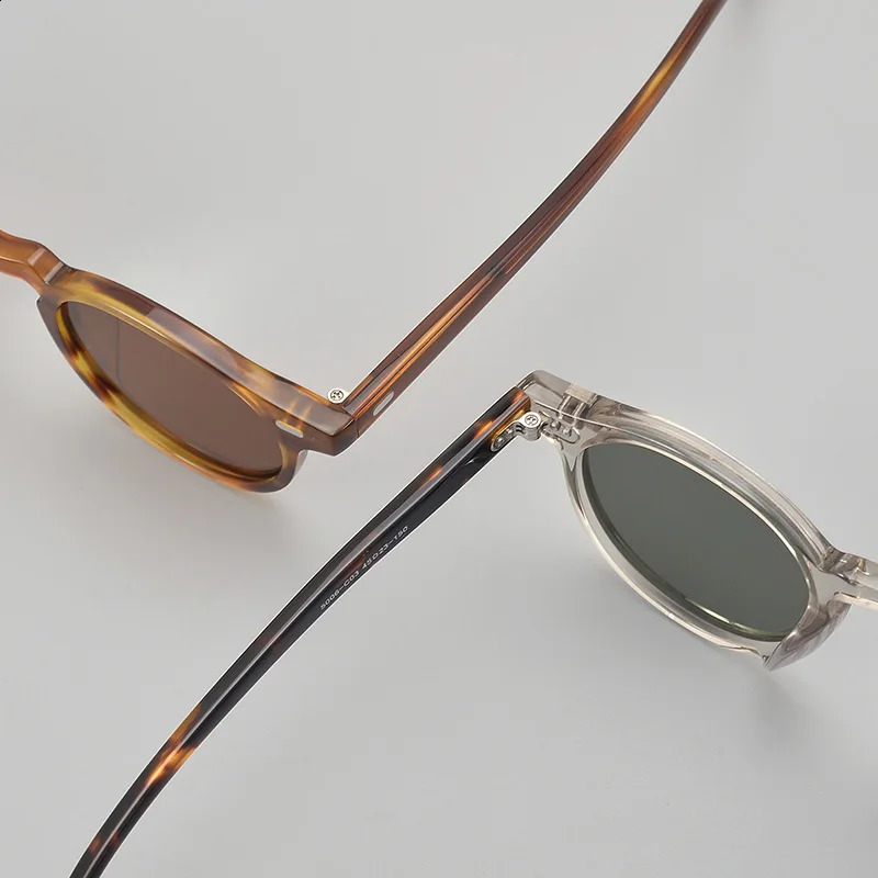 Top Quality Classic Retro Round Polarized Sunglasses for Men Vintage Acetate Sunglass Women Outdoor Driving Fishing Sun Glasses 250121