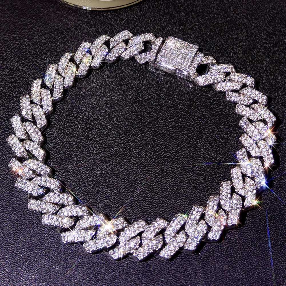 Flatfoosie Hip Hop d Out Chunky Cuban Chain Anklets For Wen Luxury Rhinestone Link Ankle Bracelet Beach Barefoot Jewelry X250125