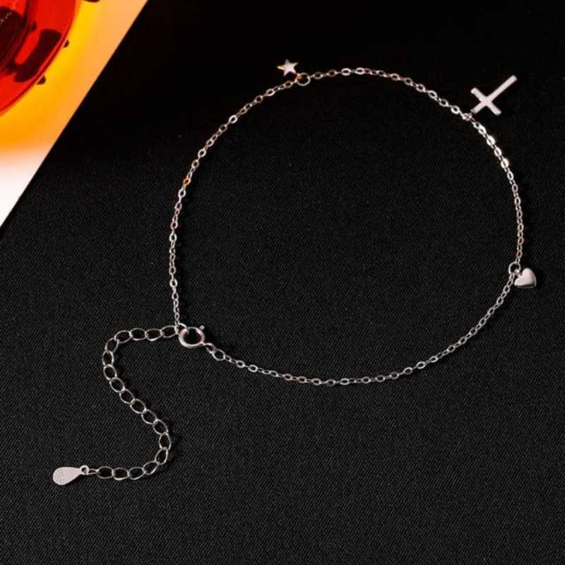 Monkton 925 Sterling Silver Summer Cross Infinite Drop Design Feet Chain Anklets For Women ankle bracelet Simple JewelryXJ250121