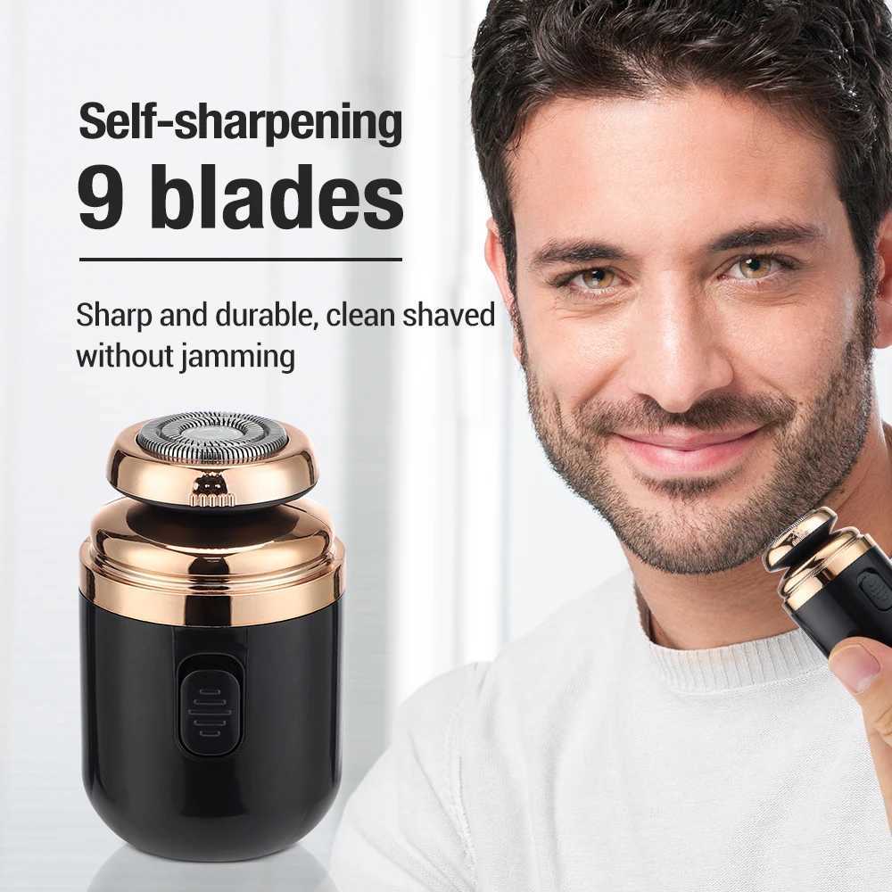USB Rechargeable Mens Electric Shaver Mini Razor For Men 2 In 1 Painless Beard Nose Hair Trimmer Double s Shaving ManeW250117