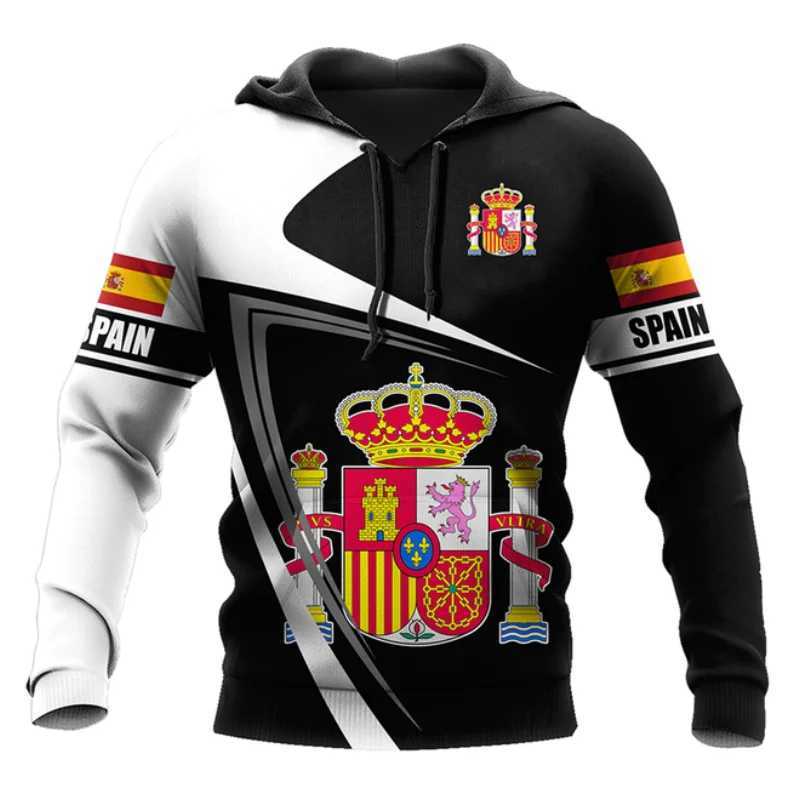 Spanish Emblem Graphic Hoodie For Men 3D Spain National Flag Printed Clothing New in Hoodies Women Harajuku Fashion y2k Pullover W250114