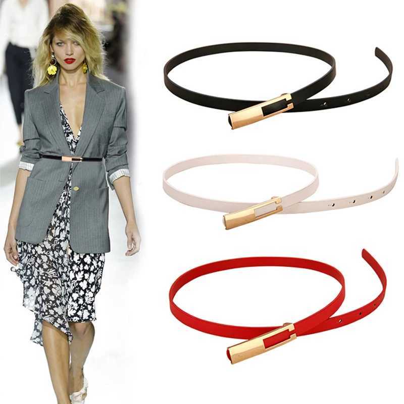 Moda Sottile Cintura Regolabile Da Donna Con Perno Metallico In Pelle PU Pella …