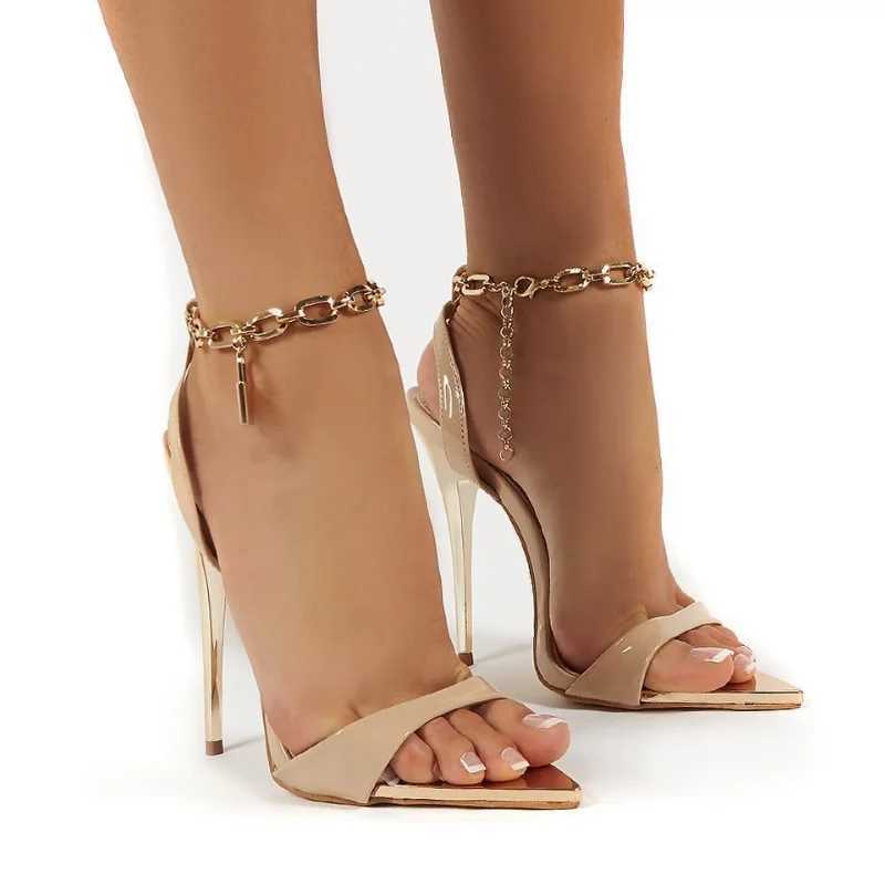 Summer Party Shoes Woman 11cm Thin High Heels Women Sandals Sexy Ankle Chain Strap Pumps Ladies Shoes Stiletto Sandales WSH3947 Z250121