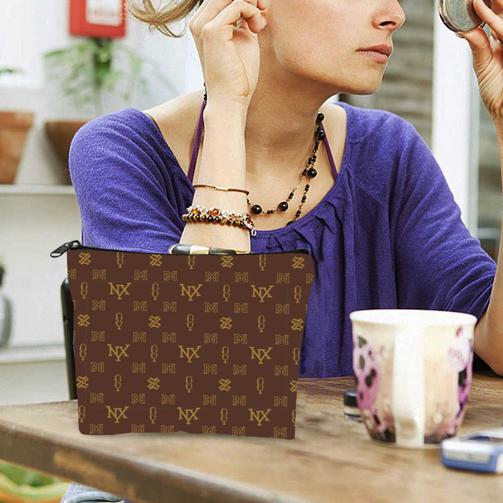 NXY Makeup Bag Women Cotton Brown Cosmetic Storage Toiletry Bags Female Beauty Canvas Pouch Travel Organizer Case Purse