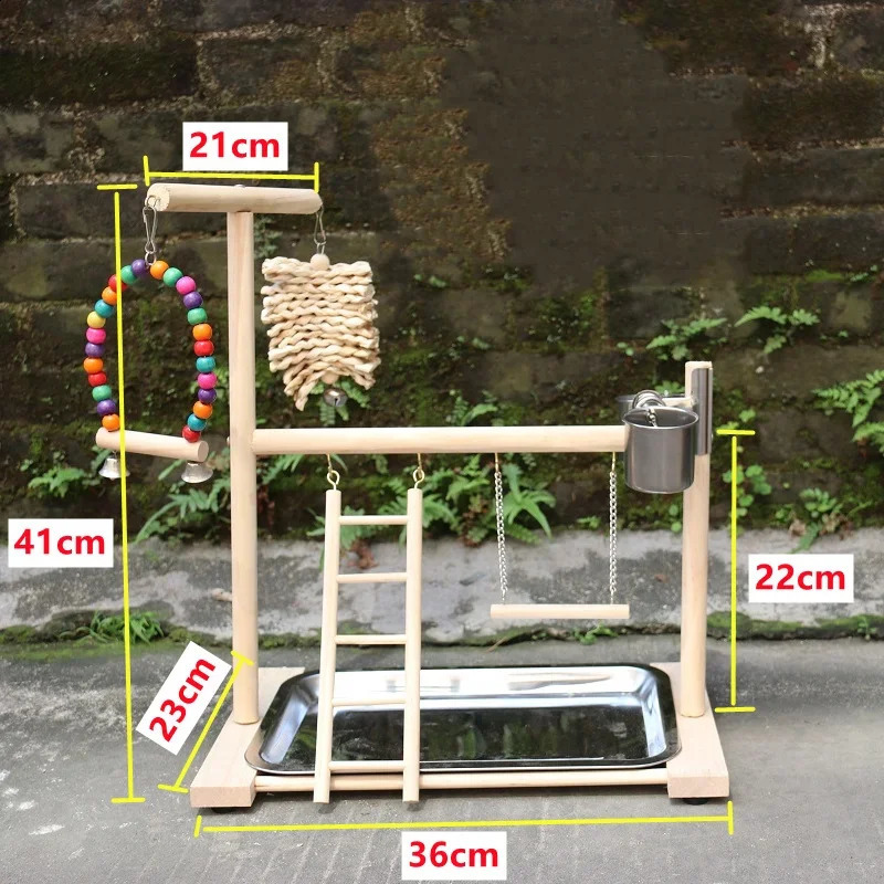 Bird Playground Perch Stand Feeding Cups Swing Climbing Ladder Parrot Playstand Exercise Playgym For Parakeet Cockatiel Lovebi 250121