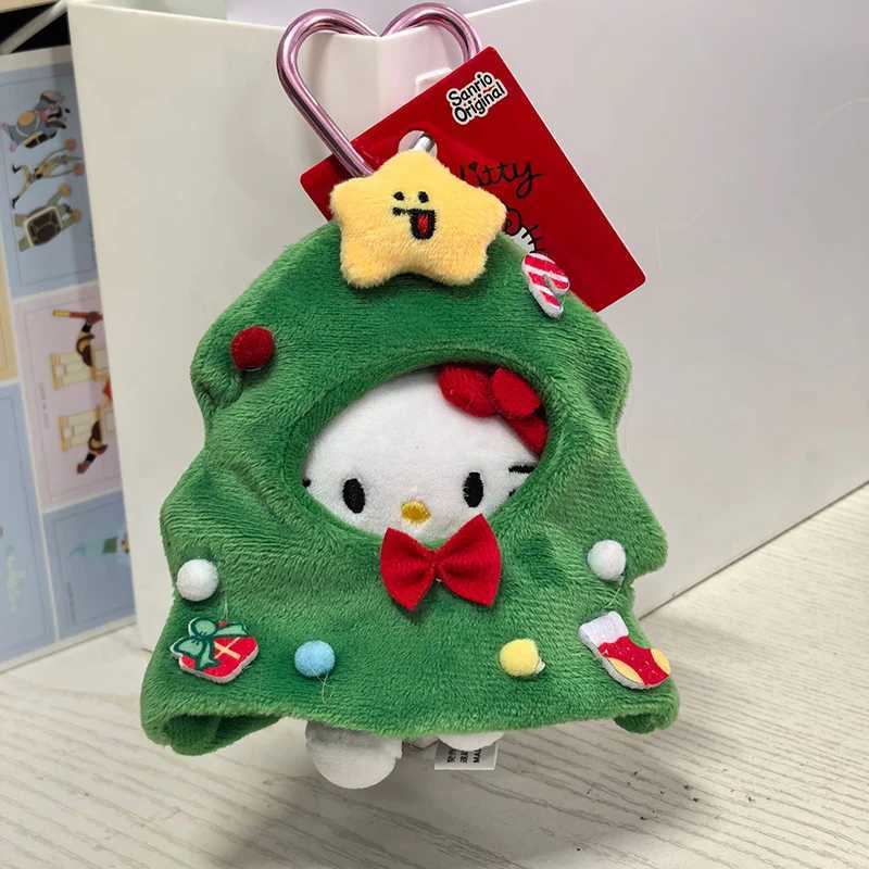 Kaii Sanrio Hello Kitty Christmas Tree Dr Up Doll Keychain Cartoon Cute Plush Pendant Keyring Backpack Decoration Toy Gift W250116