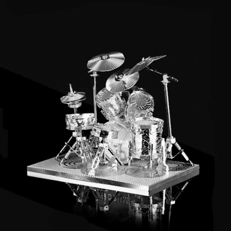 Drum set 3D metal puzzle model kit DIY laser cutting puzzle childrens puzzle toy W250117