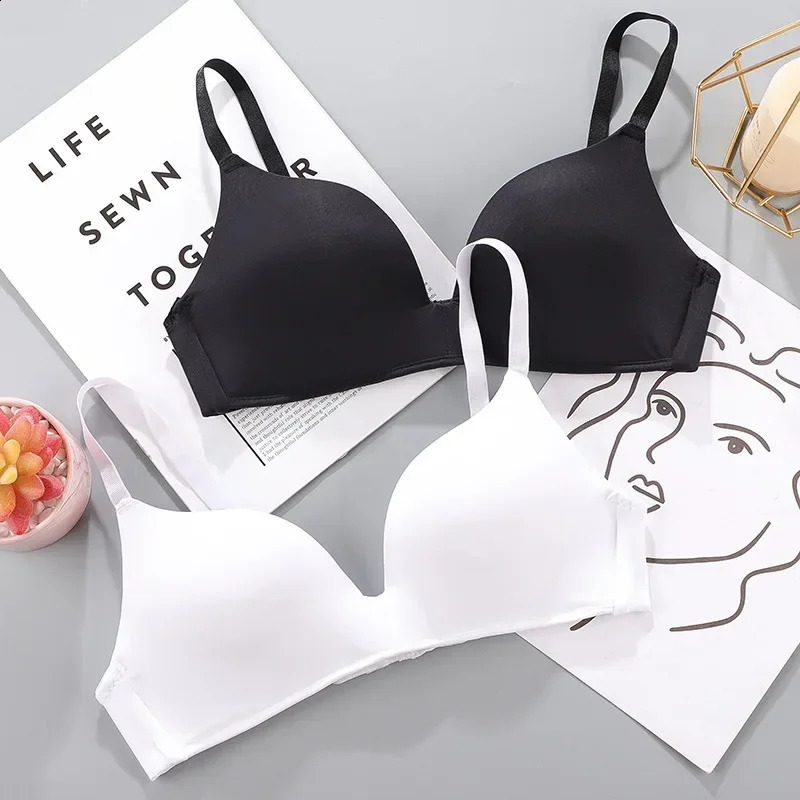 Womens Seamless Bra Sexy No Wire Push Up Underwear Girls Students Breathable Thin 10 Colors Bras Females Gathered 250122