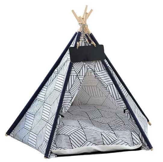 Pet Tent House Dog Bed Portable Removable Washable Teepee Puppy Cat Indoor Outdoor Kennels Cave with Cushion and Blackboard X250125