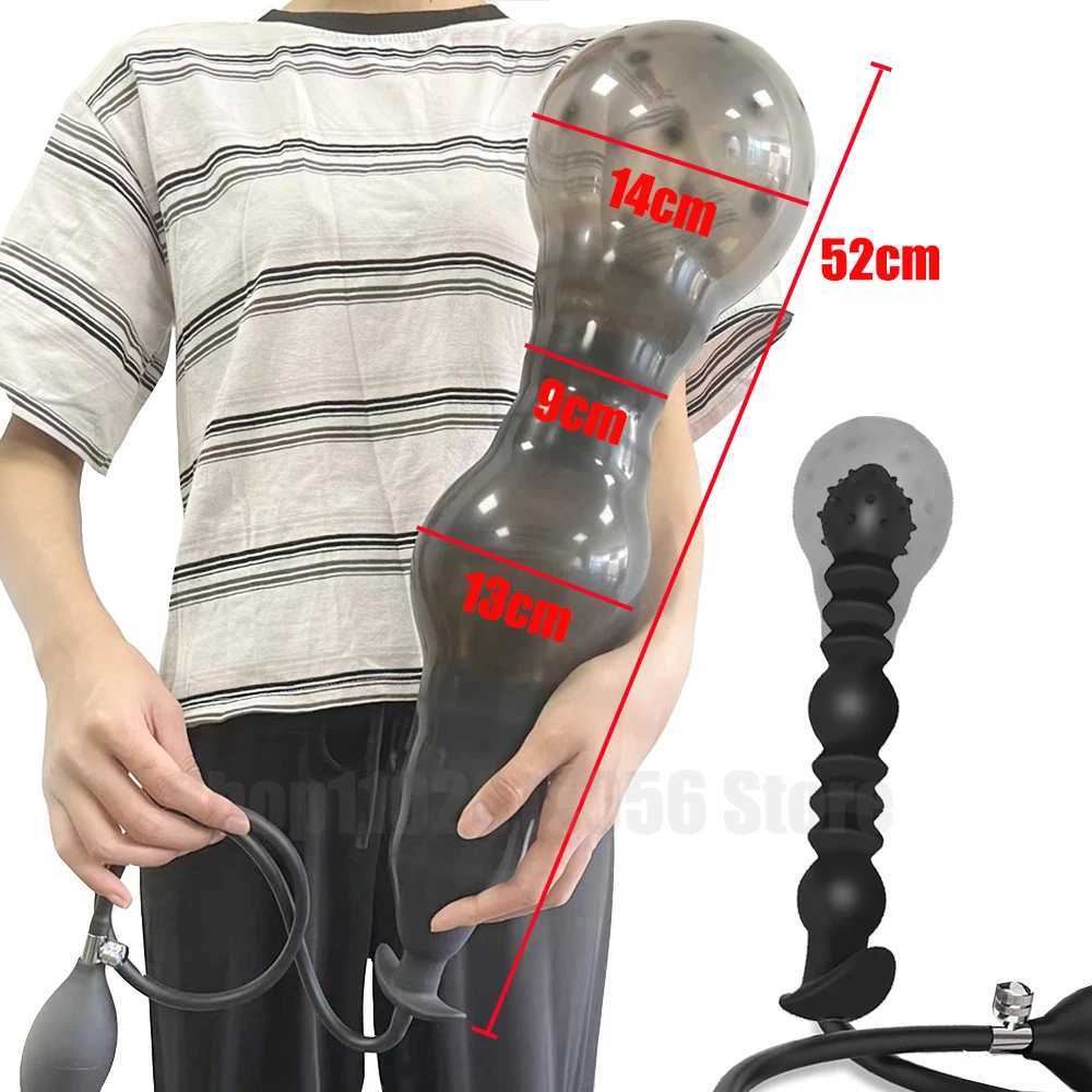 Folding Inflatable Anal Plug Super Huge BDSM Inflate Buttplug Expandable Dildo Pump Anal Dilator For Women/Men Vaginal Anal ToysXJ250121