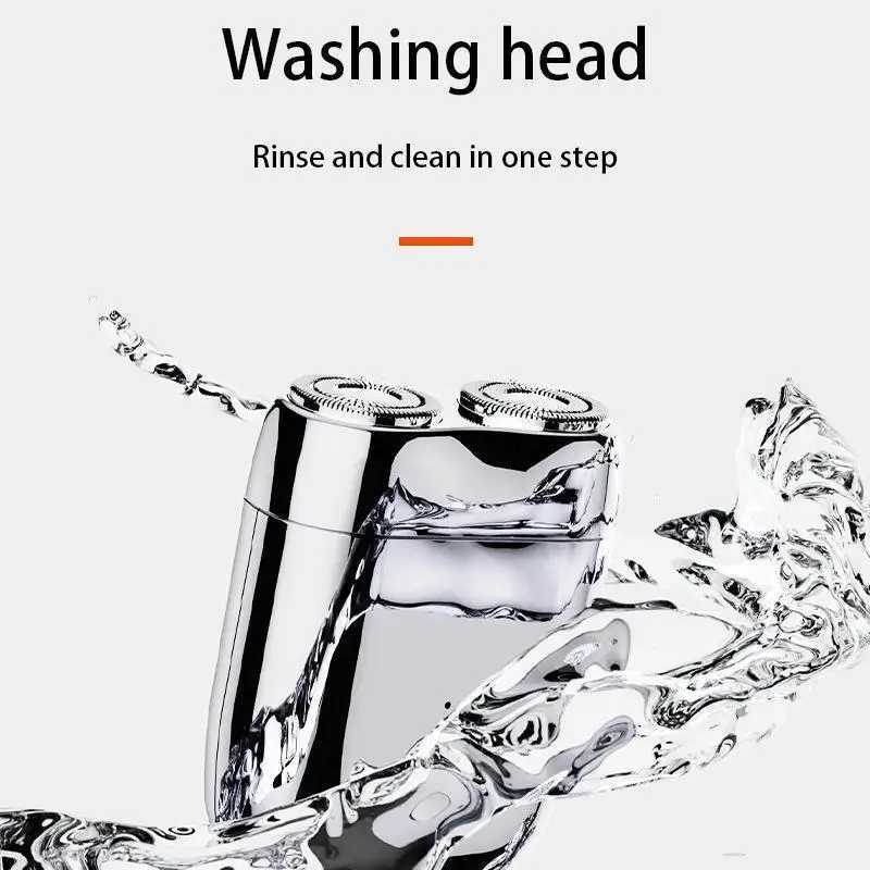 Mini Electric Shaver Mens Razor Beard Trimmer Shaver Double Head Beard Razor IPX7 Waterproof Rechargeable Portable Pocket RazorW250117