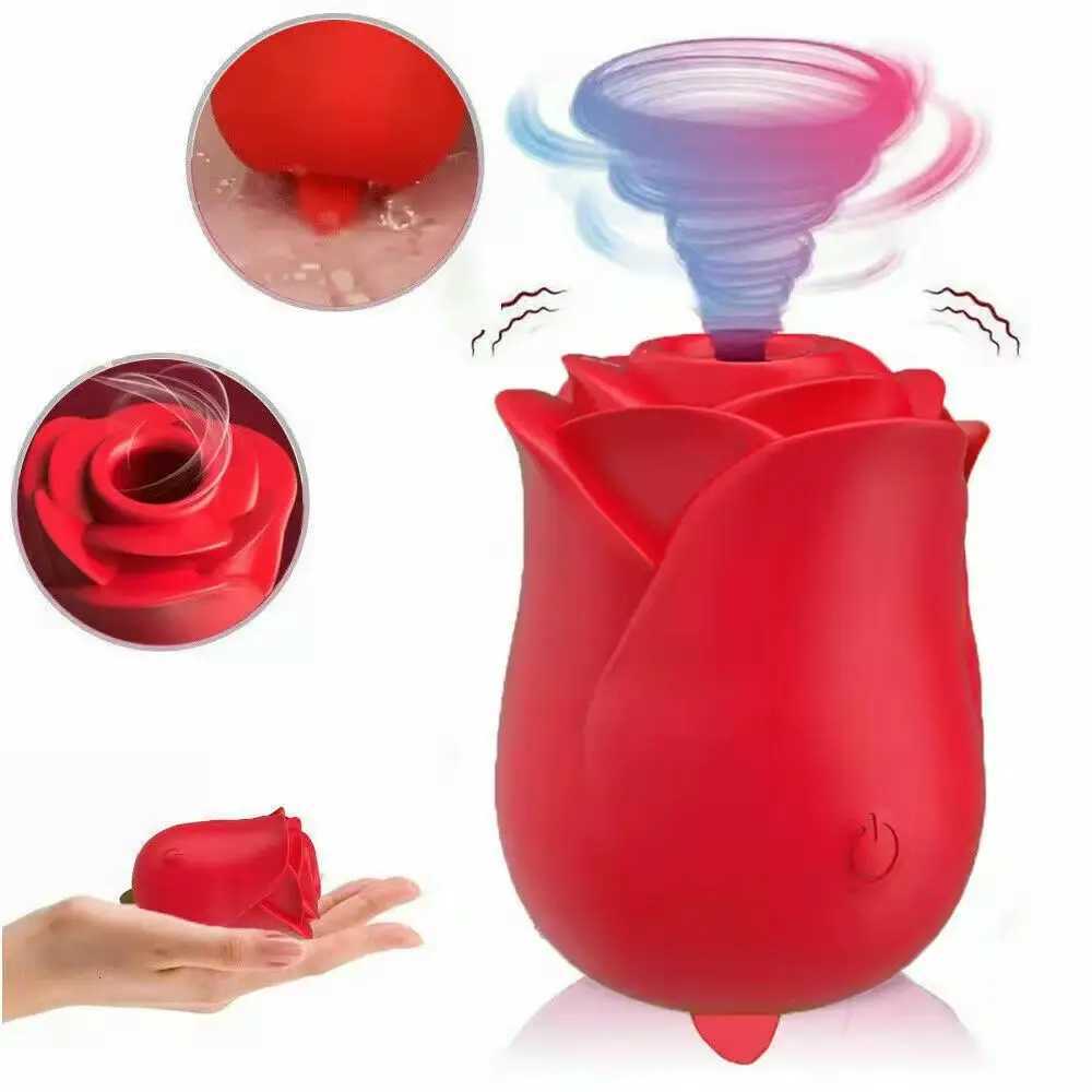 10 speed powerful vibrator rose clitoral suction cup vibrator female clitoral stimulator tongue licking nipple sex toyXJ250227