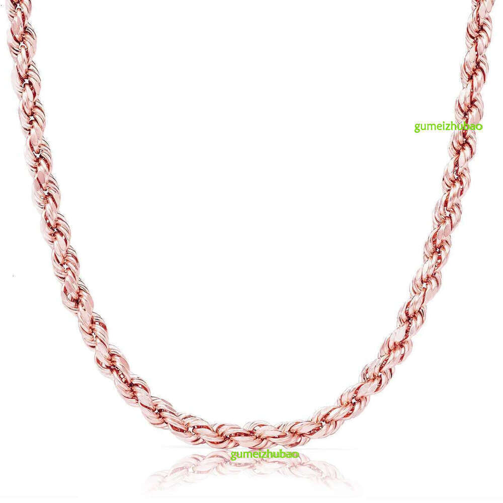 Real 10K 14K Solid Gold Rope Chains For Men Hip Hop Necklace