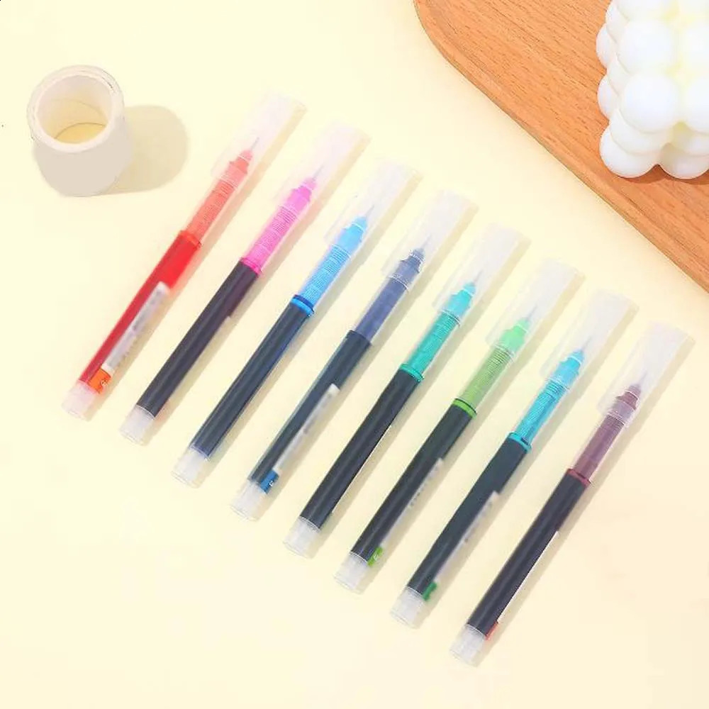 12PCS Color Quick-drying Straight Liquid Full Needle Pen Simple Large Capacity Neutral Pen Suitable for Drawing Note-taking 250121