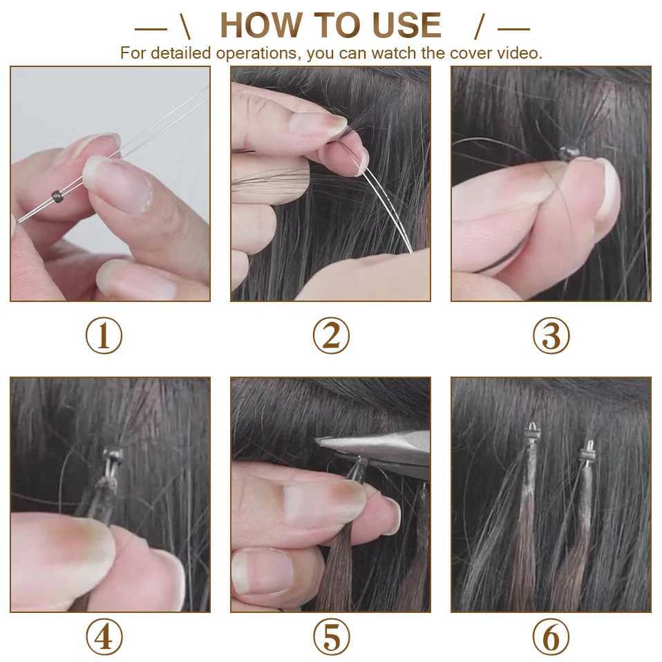 S-noilte 50 pieces/straight nano ring micro connection human hair extension 22 inches straight natural golden hair microbead ring pre bonded W250113