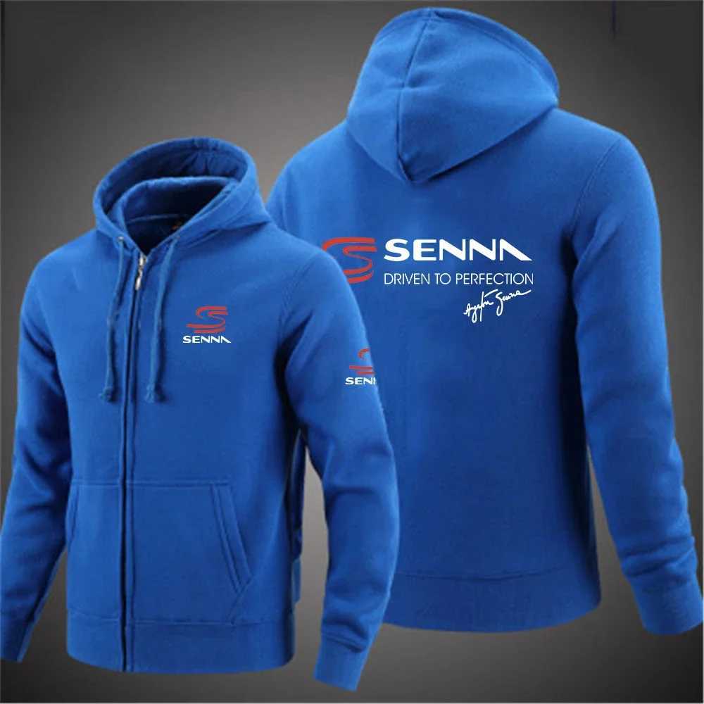 Ayrton Senna High Quality Fashion Men Retro Harajuku Solid Color Jacket High Street Zip Up Hoodie Casual Loose Sweatshirt Clothe X250125