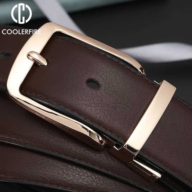 Men Reversible Dress Belts Casual High Quality Belt Genuine Leather Belt Male Vintage Luxury Coolerfire HQ108 W250120