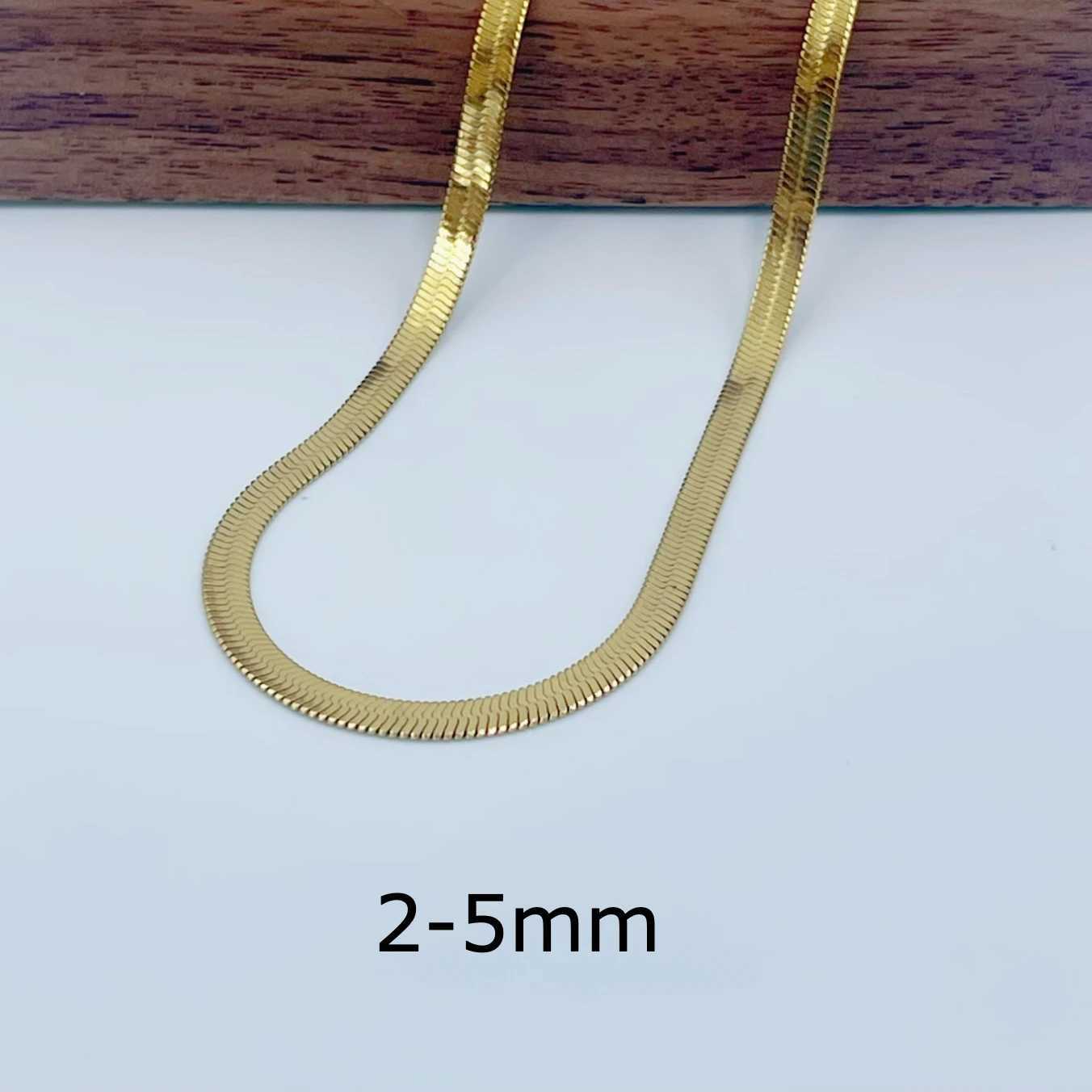 2mm 3mm 4mm 5mm Minimalist Snake Chain Necklace Choker Stainless Steel Herringbone Gold Color Jewelry For Women and MenXJ250121