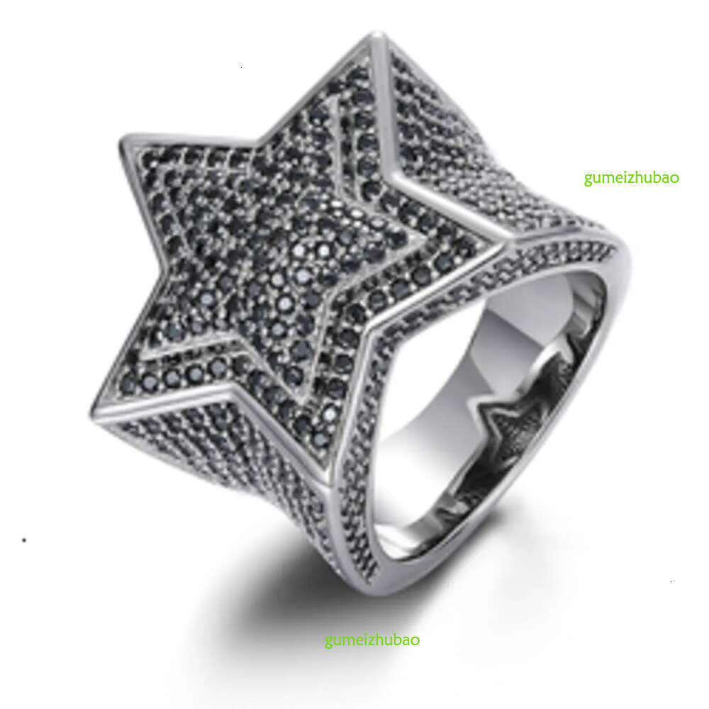 VVS Moissanite Dia Star Ring With GRA CertificateHiphop Men Women Fine Jewelry Iced Out Gold Plated Sterg Sier