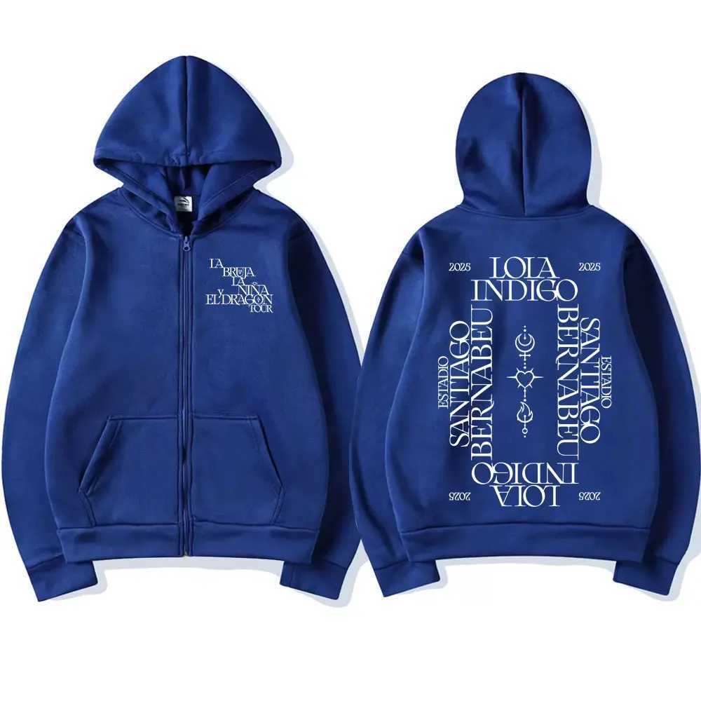 Lola Indigo 2025 Tour Merch Graphic Zipper Hoodies Men Women Clothing Fashion Harajuku Zip Up Sweatshirts Pullover Jackets Coats X250125
