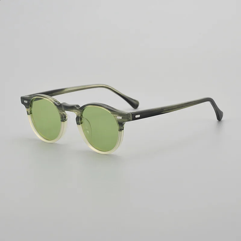 Top Quality Classic Retro Round Polarized Sunglasses for Men Vintage Acetate Sunglass Women Outdoor Driving Fishing Sun Glasses 250121