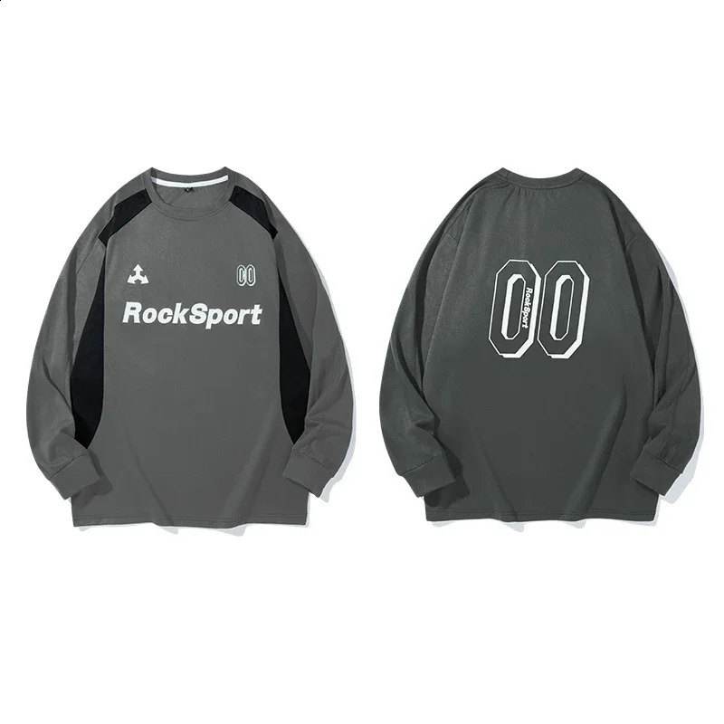 American Long Sleeve T Shirts Men Women Patchwork Oversized Hip Hop Streetwear Letter T-shirt Varsity Tee Y2K Loose Harajuku Top 250117