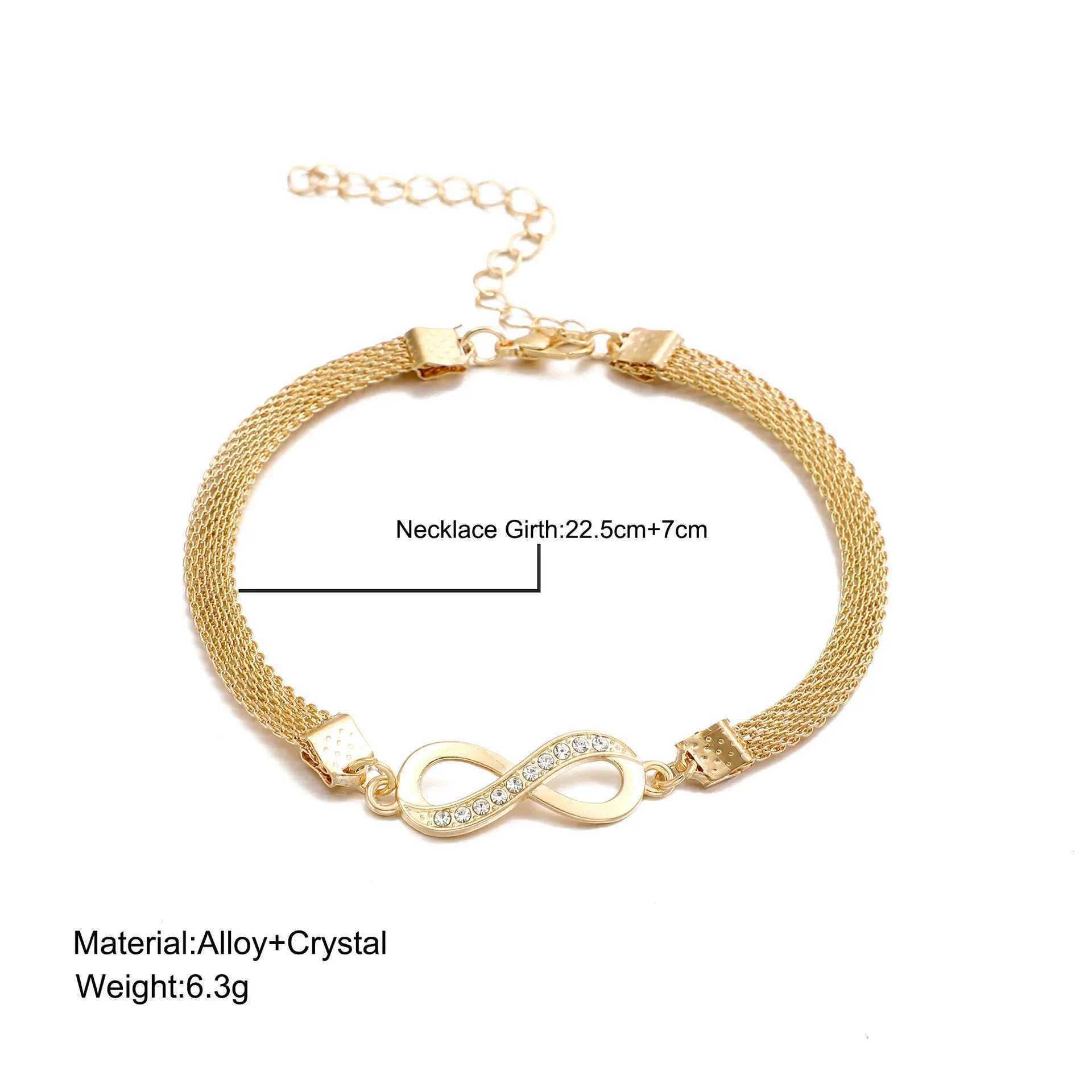Tren Crystal Infinity Anklet For Women Butterfly Hand Cross Charm Silver Color Chain On Foot Leg Girls Ankle Bracelet JewelryXJ250121