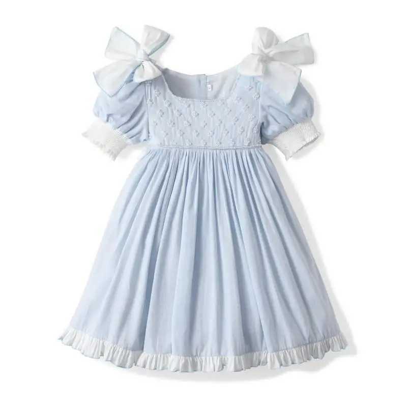 Clibeso 2024 Baby Girl Baptism Dresses Kids Spanish Lace Bow Dress Children Luxury Birthday Clothing Girls Boutique Clothes X250125