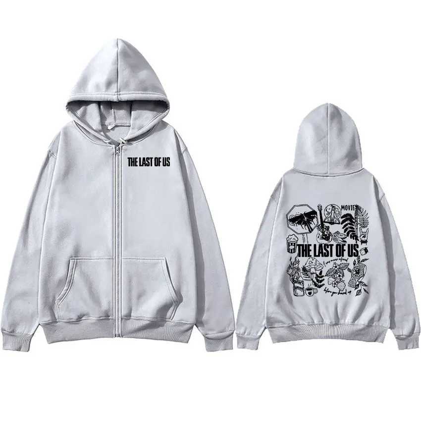 Movie The Last of Us Print Zipper Hoodie Men Women Casual High Quality Fashion Zip Up Sweatshirt Pullover Oversized Coats Hoody X250125