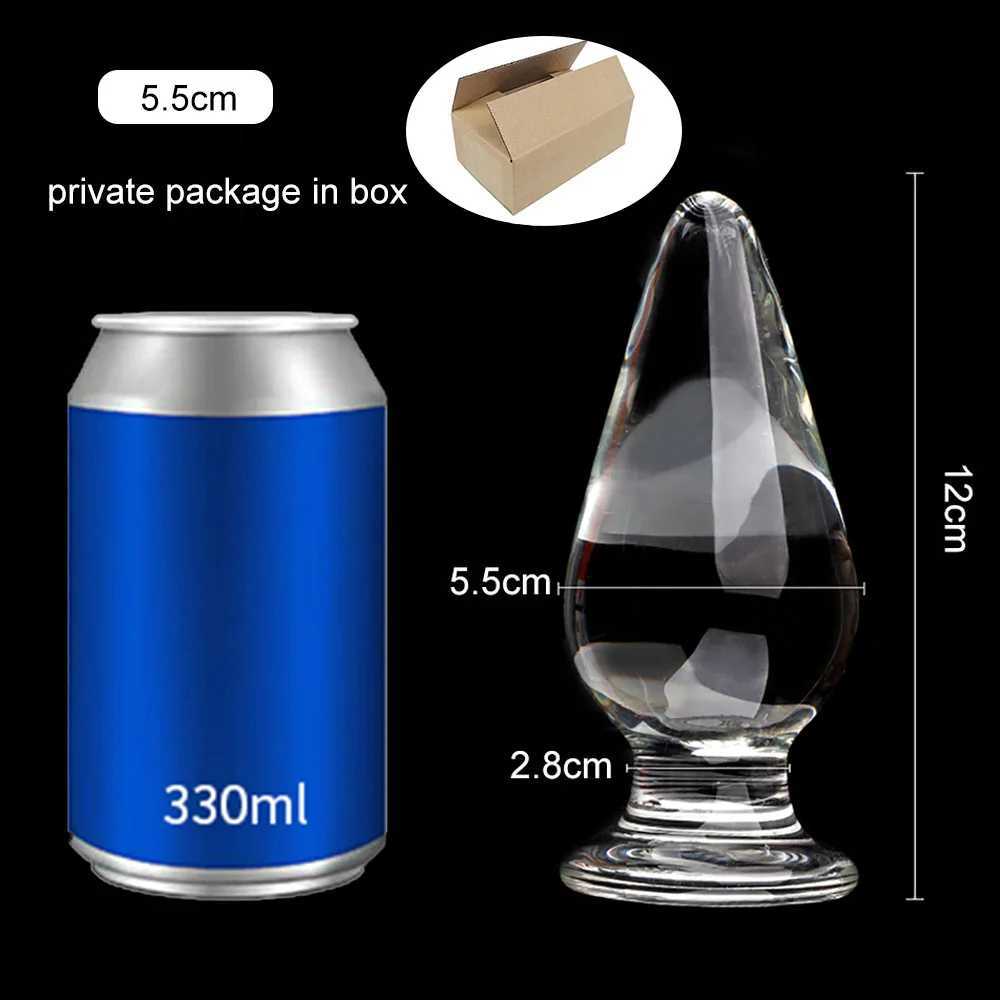 5/5.5cm Glass Anal Plug Smooth Lead-Free Glass Butt Plug Anal Dilatation Training Sex Toys For Women Men Gay Prostate MassageXJ250121