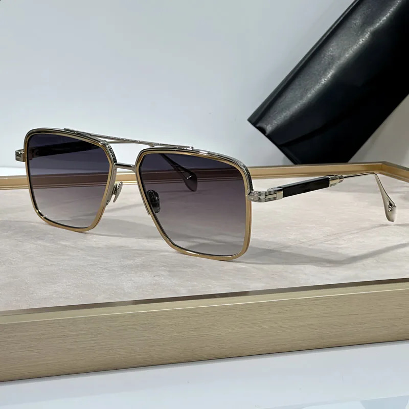 THE END II Mens Sunglasses Top Quality Square Alloy Classical Double Bridges Gold Black Gradient Lens UV400 250121