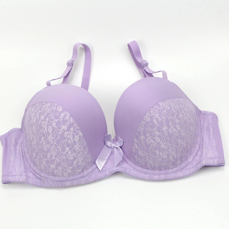 4090 4295 44100 DEF cup largesized push up womens daily underwear floral print bow bra sexy 250122