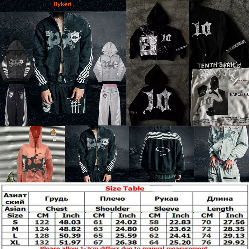 Men's Y2k Hoodies Applique Printed Harajuku Wind Trend Printed Men's and Women's Sweatshirt Sweatpants Set Mixed Cotton Fashion Long Sl