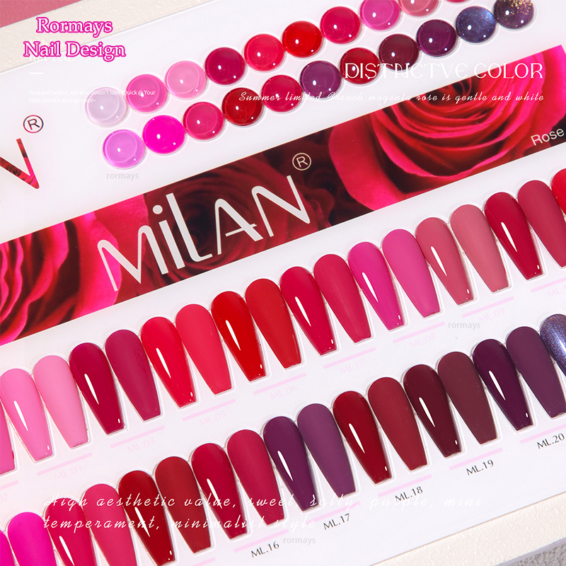 Rormays Rose Red gel Polishing 22PCS Mixed Clearcoat Durable Magenta UV LED Soaking Popular Whitening Primer Nail Enhancement Factory Wholesale