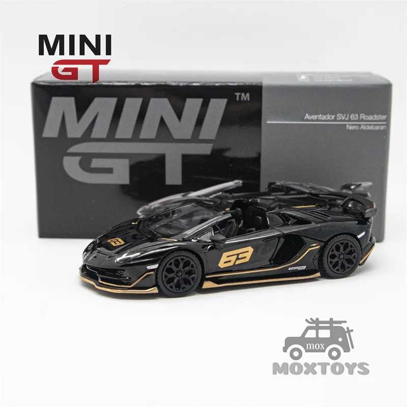 MINI GT 1 64 Aventador SVJ 63 Roadster Nero Aldebaran Black LHD Diecast Model Car X250125