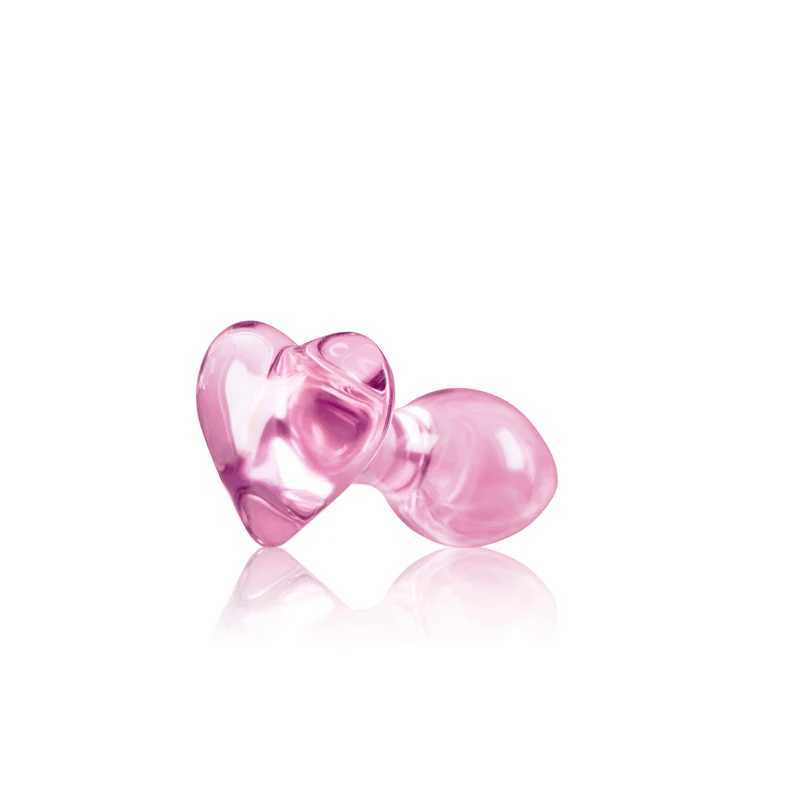 Small Pink Glass Butt Plug Crystal Huge Ball Anal Beads Fake Penis Heart Rose Glass Anus Dildo Set Adult Masturbation ToyXJ250121