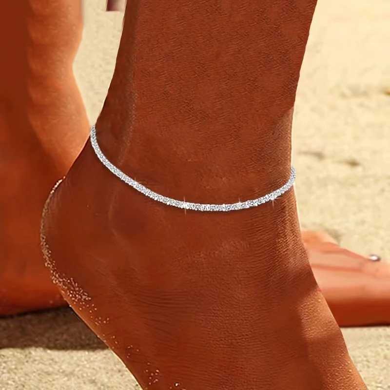 New 925 Sterling Silver Cross Anklet Simple Style Charm Ladies Anklet Birthday Party Gift for Friends Exquisite Accessories X250125