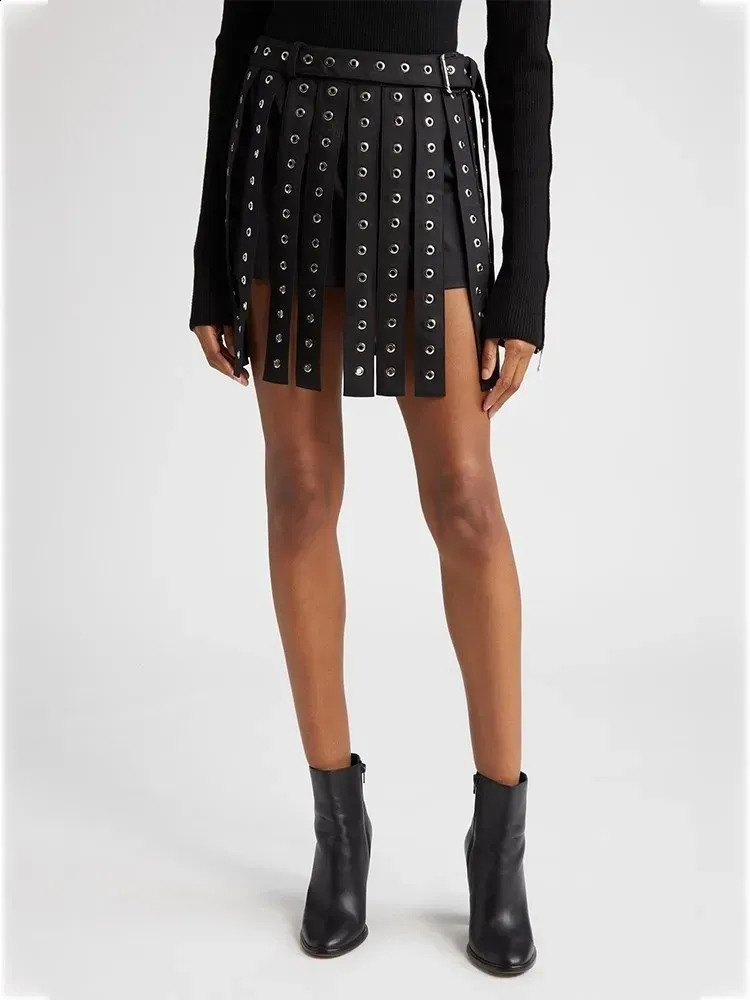 TWOTWINSTYLE Solid Patchwork Belts Blazers For Women Notched Collar Long Sleeve Single Breasted Chic Blazer Female 250106