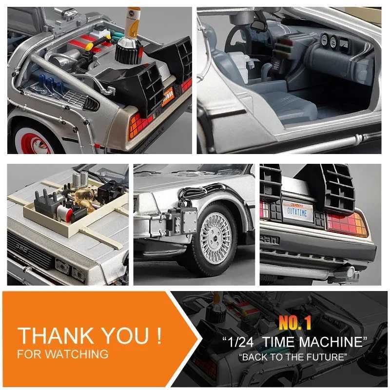 WELLY 1 24 Back To The Future Time Machine Diecast Alloy Model Car DMC-12 Delorean Metal Toy Car Gift Collection Car Model X250125